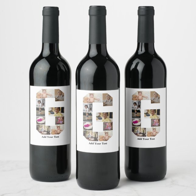 Rótulo De Garrafa De Cerveja Colagem de Fotografias com design Letra G (Garrafas)