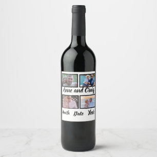 Rótulo De Garrafa De Cerveja Colagem de Fotografias de Aniversário de Casamento