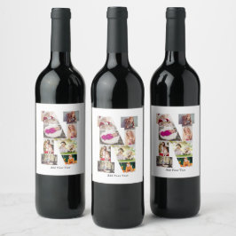 Rótulo De Garrafa De Cerveja Colagem de Fotos com Letra N em Preto e Branco