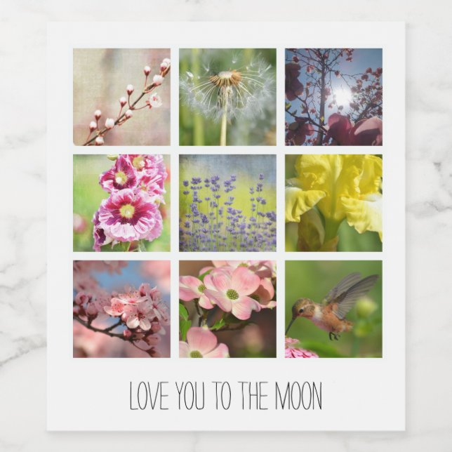 Rótulo De Garrafa De Cerveja Colagem Personalizada de Texto e Foto (Rótulo Único)