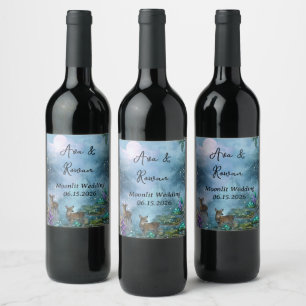 Rótulo De Garrafa De Cerveja Coleção de Casamento Elegância Bioluminescente
