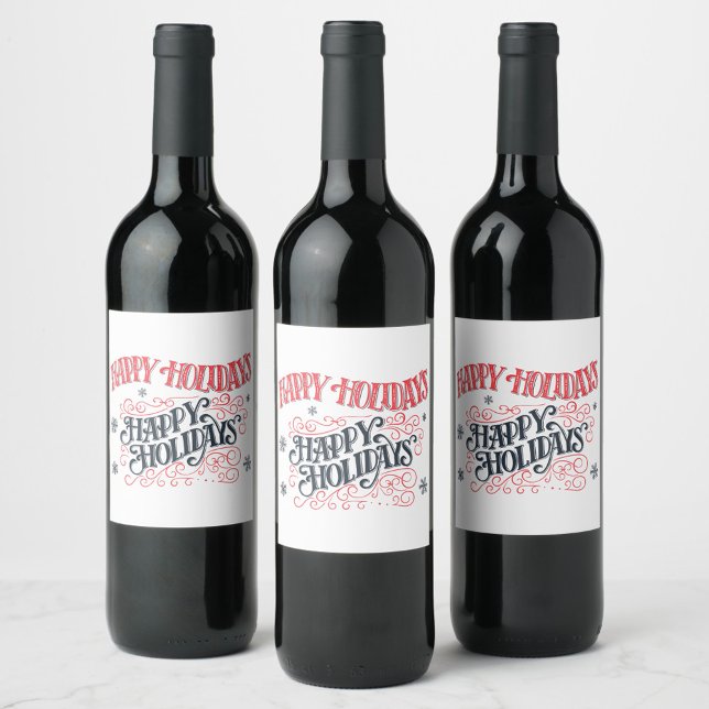 Rótulo De Garrafa De Cerveja Coleção de Vinhos Férias Felizes (“Cheers to warmth, joy, and festive spirits.”)