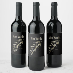 Rótulo De Garrafa De Cerveja Coleção Vita Verde Preto