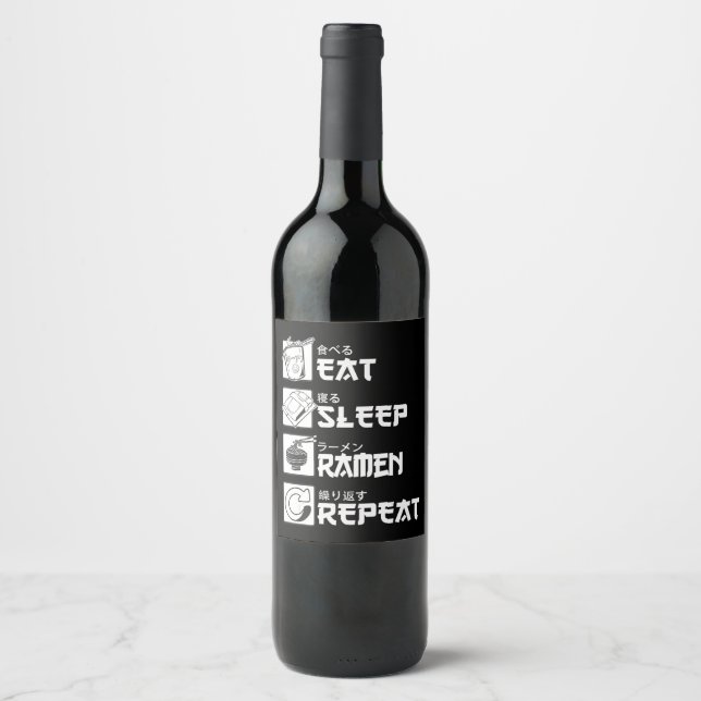 Rótulo De Garrafa De Cerveja Coma animação de sono Repetir Presente Idea Cospla (Frente)