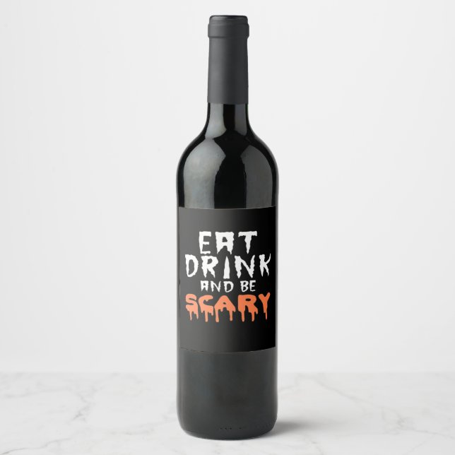 Rótulo De Garrafa De Cerveja Coma Beba E Seja Assustadoramente Divertido Hallow (Frente)