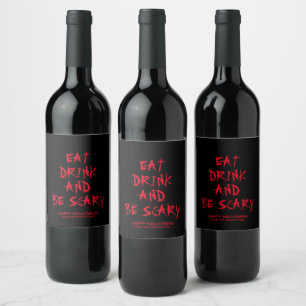 Rótulo De Garrafa De Cerveja Coma bebida e seja assustador, costume de sangue v