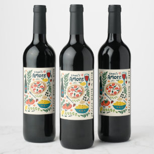 Rótulo De Garrafa De Cerveja Comida Italiana That's Amore Favor de Casamento PE