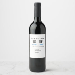 Rótulo De Garrafa De Cerveja Comprar uma bebida para a noiva doação QR Venmo Pa