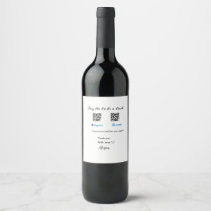 Rótulo De Garrafa De Cerveja Comprar uma bebida para a noiva doação QR Venmo Pa