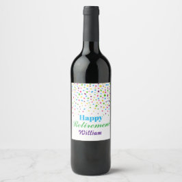 Rótulo De Garrafa De Cerveja Confetes Coloridos Personalizados Feliz Aposentado