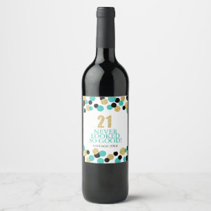 Rótulo De Garrafa De Cerveja Confetes Dourados Sparkling da cerceta do brilho