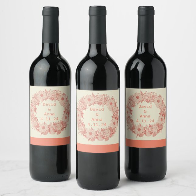 Rótulo De Garrafa De Cerveja Conjunto de Vinhetas Florais Modernas (Garrafas)