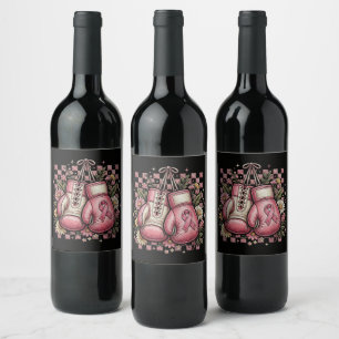 Rótulo De Garrafa De Cerveja Conscientização do Câncer de Mama Laço Rosa