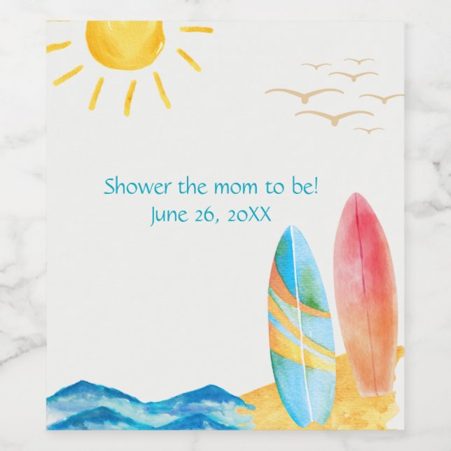 Rótulo De Garrafa De Cerveja Conselhos de surf na areia (Rótulo Único)