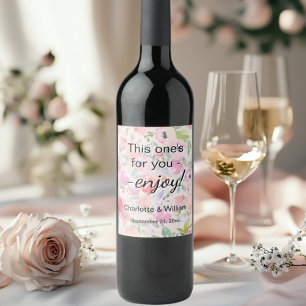 Rótulo De Garrafa De Cerveja Convidados preferem florais cor-de-rosa casamentos