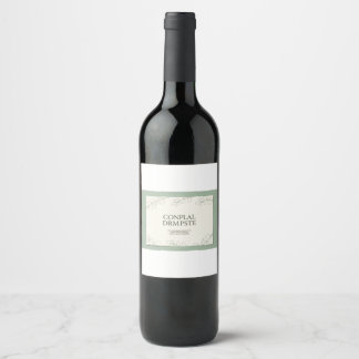 Rótulo De Garrafa De Cerveja Convite de Casamento Botânico Verde Safira Elegant