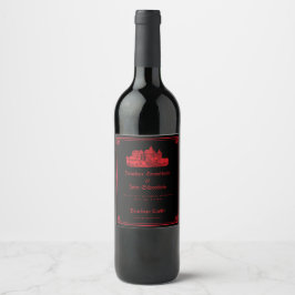 Rótulo De Garrafa De Cerveja Convite de Casamento Castelo Gótico Vermelho Preto