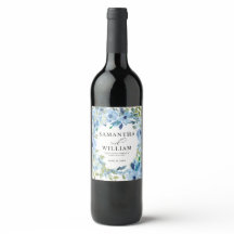 Convite de Casamento Floral Azul Poeirento Elegant
