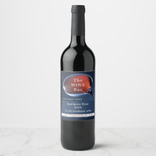 Rótulo De Garrafa De Cerveja Copo de Vinho Cor-de-Rosa, Bar de Vinhos/Quinta Vi