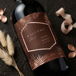 Rótulo De Garrafa De Cerveja Copper Sunset Casamento Bem-vindo ID1323