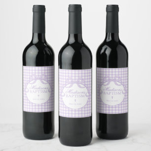 Rótulo De Garrafa De Cerveja Coquete Ginga Roxo Laço Batismo