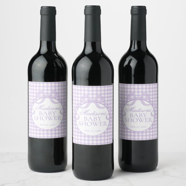 Rótulo De Garrafa De Cerveja Coquete Ginga Roxo para Chá de Bebê (Garrafas)