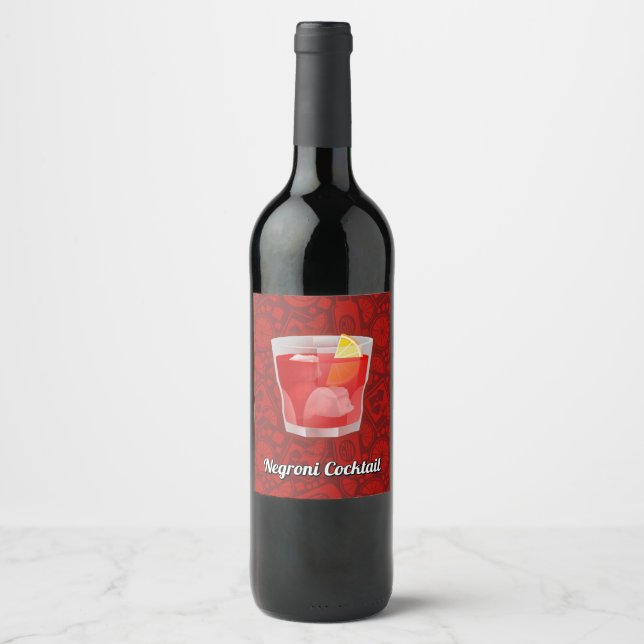 Rótulo De Garrafa De Cerveja Coquetel Negroni (Frente)