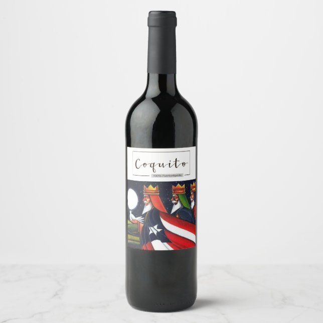 Rótulo De Garrafa De Cerveja Coquito 3 reis Porto Rico Reyes Magos (Frente)