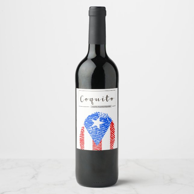 Rótulo De Garrafa De Cerveja Coquito Boricua Fingerprint (Frente)