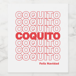 Rótulo De Garrafa De Cerveja Coquito Christmas Feliz Navidad