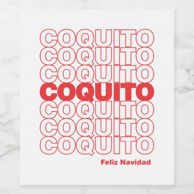 Rótulo De Garrafa De Cerveja Coquito Christmas Feliz Navidad (Rótulo Único)