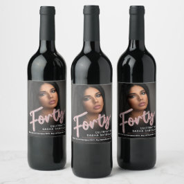 Rótulo De Garrafa De Cerveja Cor de rosa- claro- rosa do script de foto de 4 an