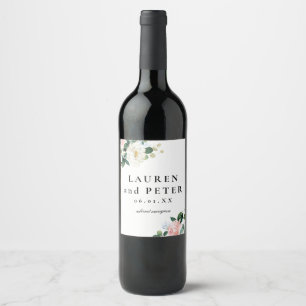 Rótulo De Garrafa De Cerveja Cora o casamento personalizado floral cor-de-rosa