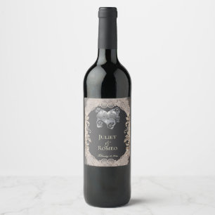 Rótulo De Garrafa De Cerveja Coração Rústico & Renda