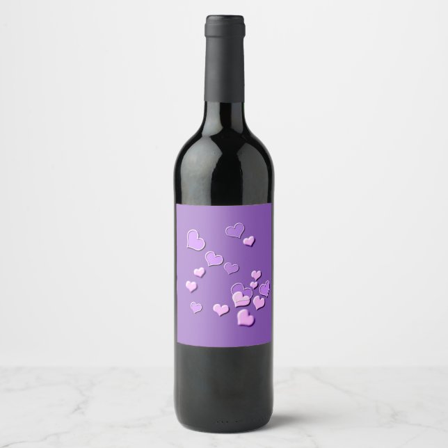 Rótulo De Garrafa De Cerveja corações (Frente)