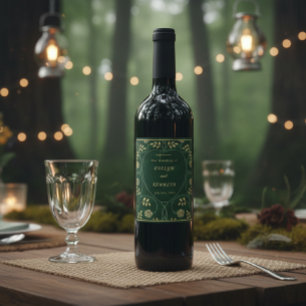 Rótulo De Garrafa De Cerveja Corações Florais Dourados Medievais e Casamento co