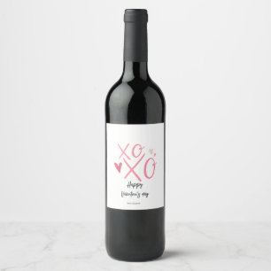 Rótulo De Garrafa De Cerveja Corações Rosa "XOXO" Feliz Dia dos Namorados 