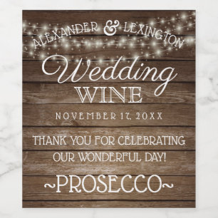 Rótulo De Garrafa De Cerveja Corda das luzes que Wedding Champagne ou