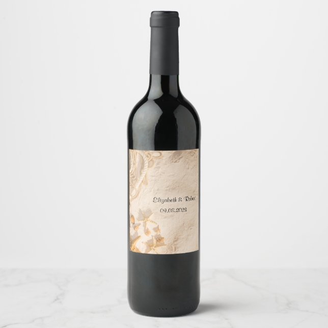 Rótulo De Garrafa De Cerveja Corda de Conchas de Areia  (Frente)