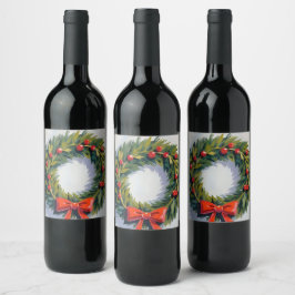 Rótulo De Garrafa De Cerveja Coroa de Natal Festa de Férias Pintada
