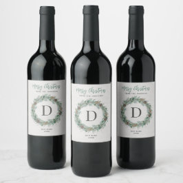 Rótulo De Garrafa De Cerveja Coroa Monograma Verde Madeira Branca Rústica Alegr