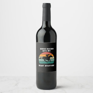 Rótulo De Garrafa De Cerveja Corrida de Cavalos