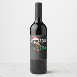 Rótulo De Garrafa De Cerveja Corvo de Natal F-caw-f Árvore de Natal Corvo