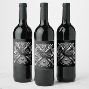 Rótulo De Garrafa De Cerveja Corvo e Machados – Arte da Parede de Escudos do Gu