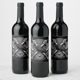 Rótulo De Garrafa De Cerveja Corvo e Machados – Arte da Parede de Escudos do Gu
