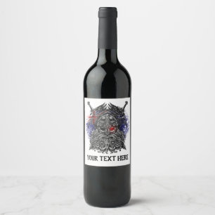 Rótulo De Garrafa De Cerveja corvos de Odin espadas Mitologia Viking bandeira d