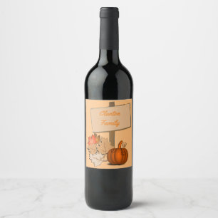Rótulo De Garrafa De Cerveja Costume de madeira da abóbora do sinal da acção