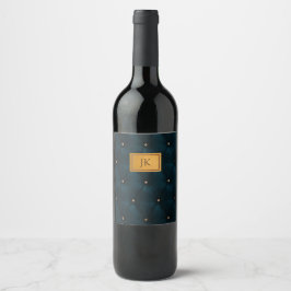 Rótulo De Garrafa De Cerveja Couro Verde Elegante,Diamantes,Monograma