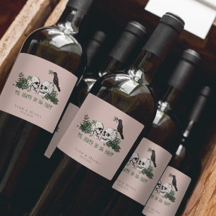 Rótulo De Garrafa De Cerveja Cráneo Floral Irlandês Verde Desenhado à Mão Até a