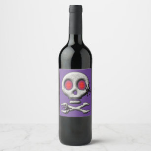 Rótulo De Garrafa De Cerveja Crânio Assustador Clássico de Halloween Aranhas Si